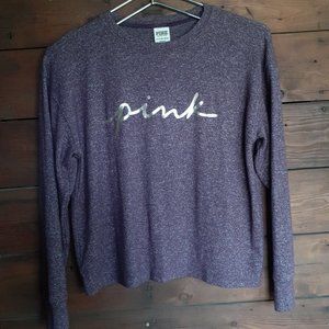 PINK by Victoria's Secret long sleeve purple with gold logo lounge top